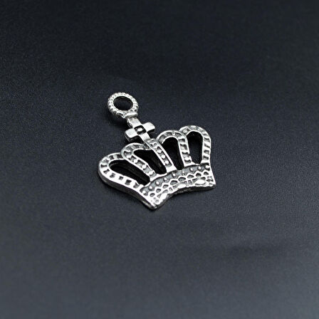 Taç Kolye Ucu - Antik Gümüş Kaplama - Kod:1609