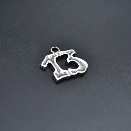 13 Yazılı Kolye Ucu - Antik Gümüş Kaplama - Kod:245