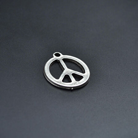 Minimal Barış Sembolü Kolye Ucu - Antik Gümüş Kaplama - Kod:270