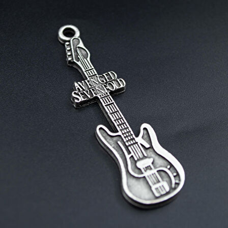 Avenged Sevenfold Elektro Gitar Kolye Ucu - Antik Gümüş Kaplama - Kod:321