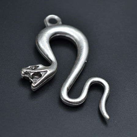 Yılan Kolye Ucu - Antik Gümüş Kaplama - Kod:194