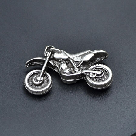 Cross Motor Kolye Ucu - Antik Gümüş Kaplama - Kod:147