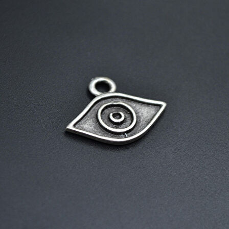 Minimal Göz Kolye Ucu - Antik Gümüş Kaplama - Kod:116