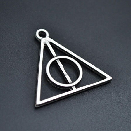 Harry Potter Ölüm Yadigarları Üçgen Kolye Ucu - Antik Gümüş Kaplama - Kod:169