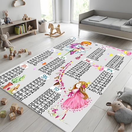 Çarpım Tablosu eğitici Halı Kız Çocuk Oyun Halısı – Dijital Baskılı Kaymaz Tabanlı 6mm 120x500 cm