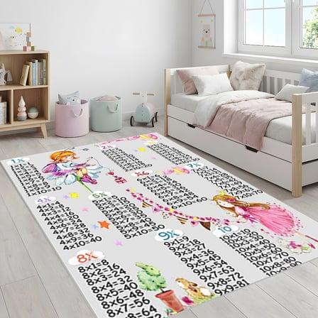 Çarpım Tablosu eğitici Halı Kız Çocuk Oyun Halısı – Dijital Baskılı Kaymaz Tabanlı 6mm 120x500 cm