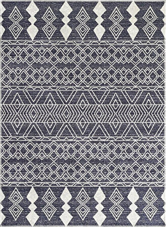 Marokan tarzı Salon Halısı otantik kilim desenli Koyu Gri Halı Kaymaz Taban Makinada Yıkanabilir