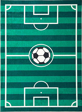 Çocuk Bebek Genç odası eğitici oyun Halısı Futbol Sahası temalı Yeşil Halı Kaymaz Taban Yıkanabilir