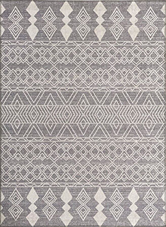 Marokan tarzı Salon Halısı otantik kilim desenli Açık Gri Halı Kaymaz Taban Makinada Yıkanabilir