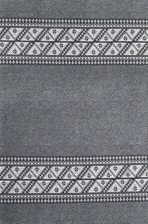 Modern Şönil Dokuma İskandinav üçgen desenli koyu Gri Halı