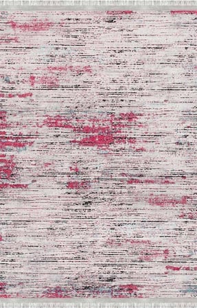 Gri Pembe Salon Halısı Modern Dokulu Dijital Baskılı Kaymaz Tabanlı Halı
