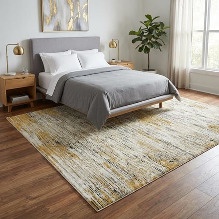 Krem Hardal Sarısı Salon Halısı Modern Dokulu Dijital Baskılı Kaymaz Tabanlı Halı