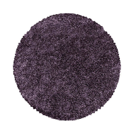 Yuvarlak Halı Yumuşak Yüksek Havlı 30 mm Shaggy Salon halısı Düz Mor Lila Renkli