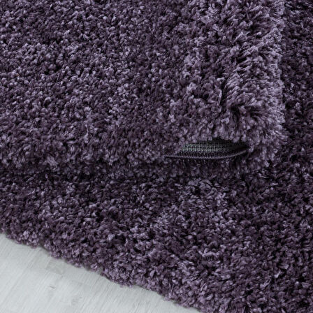 Yuvarlak Halı Yumuşak Yüksek Havlı 30 mm Shaggy Salon halısı Düz Mor Lila Renkli