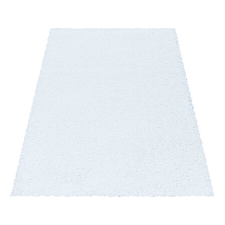 Yumuşak Yüksek Havlı 30 mm Shaggy Salon halısı Düz Gül Beyaz Renkli