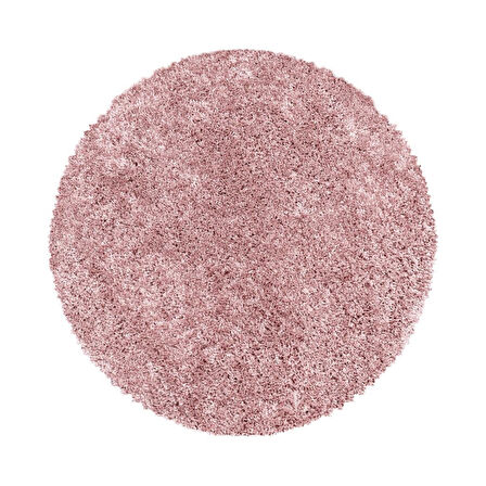 Yuvarlak Halı Yumuşak Yüksek Havlı 30 mm Shaggy Salon halısı Düz Gül Kurusu Pembe Renkli