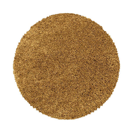 Yuvarlak Halı Yumuşak Yüksek Havlı 30 mm Shaggy Salon halısı Düz Altın Gold Dore Renkli