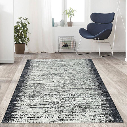 Modern yağmur bordür desenli Salon Mutfak Oda Halısı Siyah Beyaz Halı Kaymaz Yıkanabilir