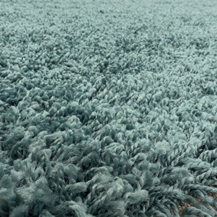 Yuvarlak Halı Yumuşak Yüksek Havlı 30 mm Shaggy Salon halısı Düz Aqua Mavi Renkli