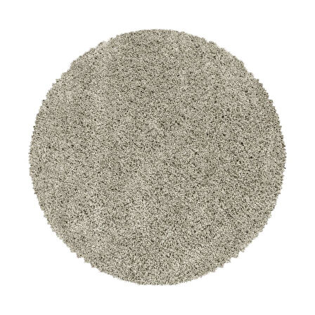 Yuvarlak Halı Yumuşak Yüksek Havlı 30 mm Shaggy Salon halısı Düz Gümüş Boz Toprak Renkli
