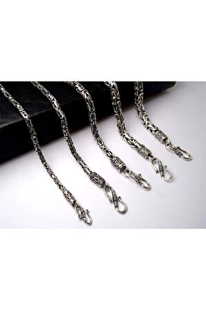 4.5mm Italyan Kancalı Kral Model 925 Ayar Gümüş Erkek Kolye Zincir 240079804