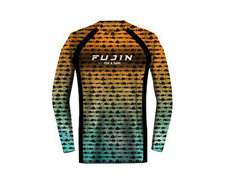 Fujin Performance T-Shirt Aqua Orange Fish