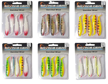 Savage gear Cannibal 8cm 5 Adet Sahte Balık Read Head