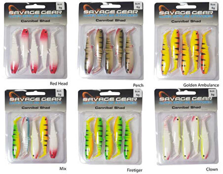 Savage gear Cannibal 8cm 5 Adet Sahte Balık Read Head