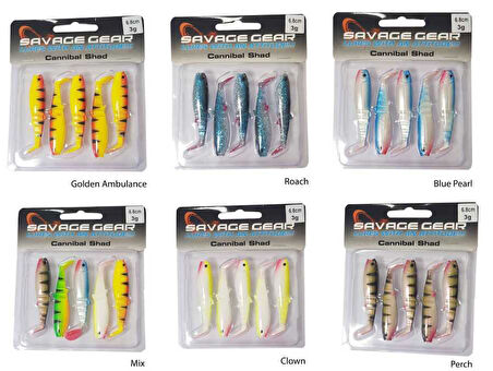 Savage gear Cannibal 6,8cm 5 Adet Sahte Balık Perch