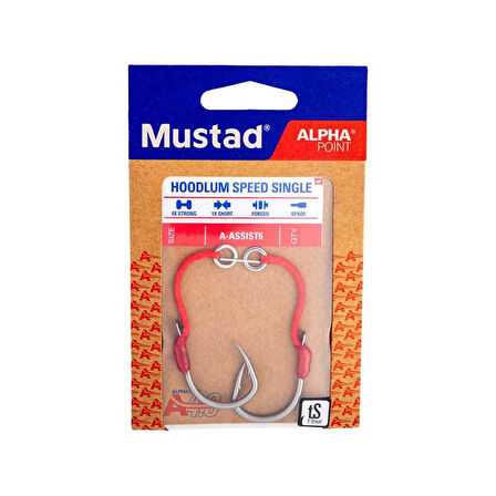 Mustad Alpha Point Hoodlum Speed Single Asist Olta İğnesi A-ASSIST6 TITAN STEEL-NO:3/0 - 2Lİ