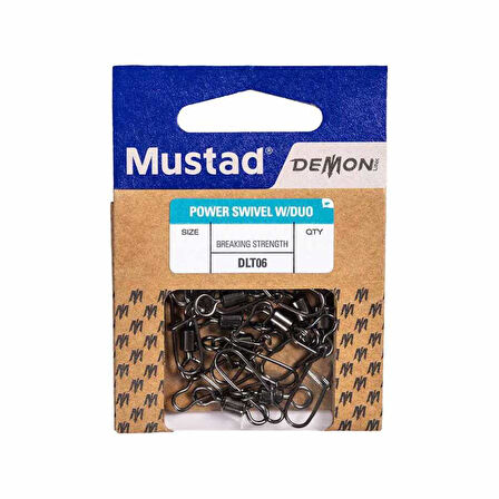 Mustad Demon Power Çift Kilitli Fırdöndülü Klips DLT06 Standart-NO:4 - 10LU