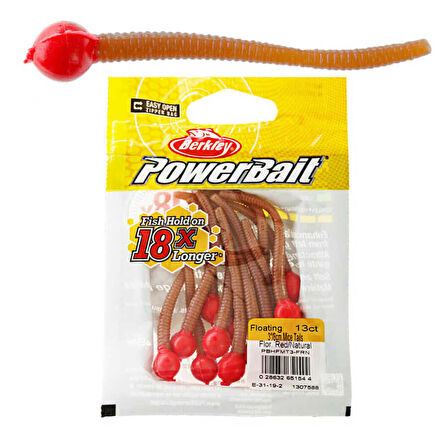 Berkley Powerbait Floating Mice Tails Sahte Yemi FLUORESCENT RED-NATURAL-8CM - 13LU
