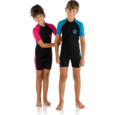 Cressi Little Shark Junior Shorty Dalış Elbisesi BLACK / LIME-2MM - 3/4 YAŞ