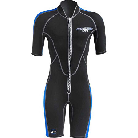 Cressi Lido Man Shorty Dalış Elbisesi BLACK - BLUE-2MM - S