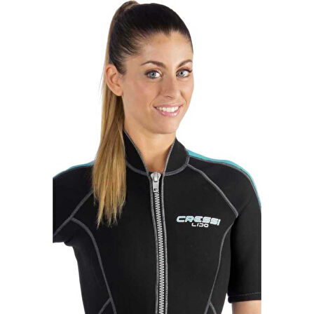 Cressi Lido Lady Shorty Dalış Elbisesi BLACK - AQUAMARINE-2MM - XS