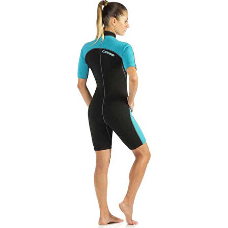 Cressi Lido Lady Shorty Dalış Elbisesi BLACK - AQUAMARINE-2MM - XL