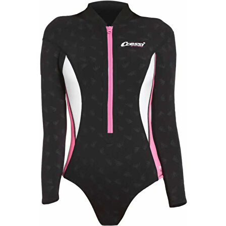 Cressi Termico Lady Shorty Uzun Kol Yüzücü Elbisesi BLACK / PINK / WHITE-2MM - NO:1 / XS