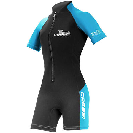 Cressi Tiburon Lady Shorty Dalış Elbisesi BLACK / AQUAMARINE-2MM - NO:2 / S