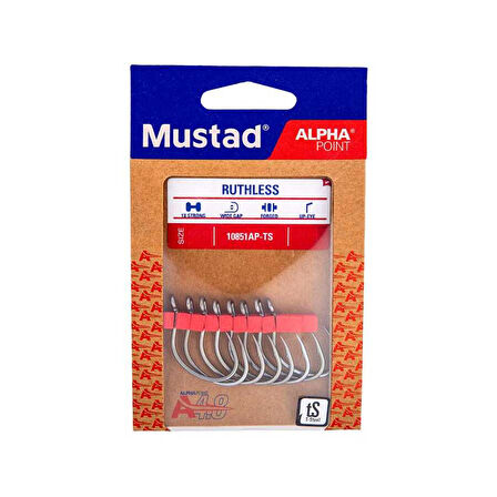 Mustad Alpha Point Ruthless 10851AP Olta İğnesi TITAN STEEL-NO:6/0 - 5Lİ