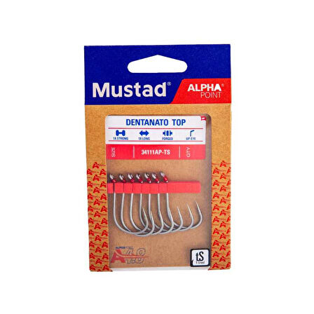 Mustad Alpha Point Dentanato Top 34111AP Olta İğnesi TITAN STEEL-NO:5/0 - 5Lİ