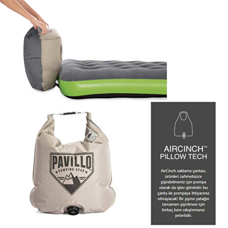 Pavillo 67619 Roll & Relax Twin 188*99*22cm Şişme Yatak Standart-Standart