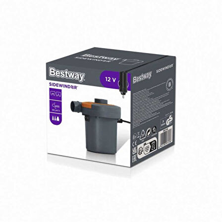 Bestway 62144 Sidewinder DC 12V Araç Çakmaklıklı Pompa Standart-Standart