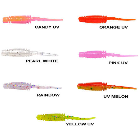 Ryuji Rock Worm 4cm Kokulu Silikon Yem (12 adet) RAINBOW-Standart