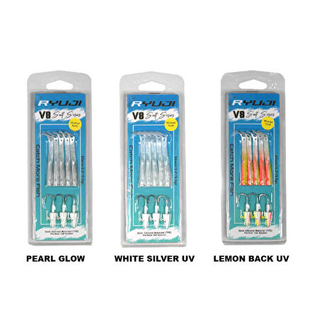 Ryuji V8 8cm 5.5gr Silikon Yem RED HEAD WHITE SILVER-Standart