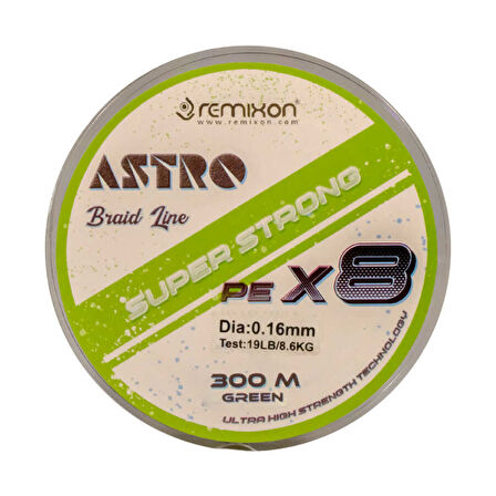 Remixon Astro 8X 0.16mm 300m Green İp Misina Standart-0.20mm