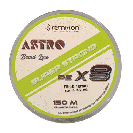 Remixon Astro 8X 0.06mm 150m Chartreuse İp Misina Standart-0.18mm