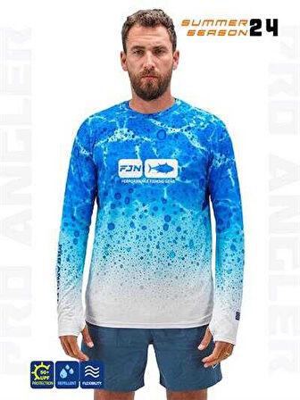 Fujin Pro Angler S24 T-Shirt Blue Ocean Medium (M)