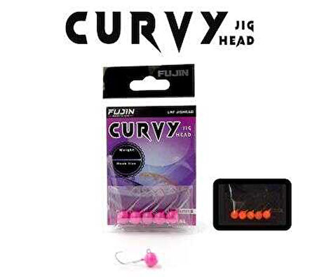 Fujin Curvy Pink Glow Jig Head 8 no 2gr