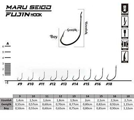 Fujin Maru Seigo Deliksiz Çapraz Olta Kancası 13 no