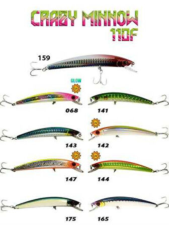 Fujin Crazy Minnow 110F 12gr Maket Balık 068 İ.Avcı